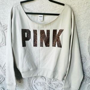 Victoria's Secret Pink Sweatshirt XL with Cheetah Print